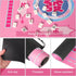 (33 33) TIASUSAN Pink Mahjong Learning Mat with Black Carrying Bag, Anti-Slip, Noise-Reducing Table Cover for Mahjong