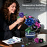Set 507PCS Set HiWEEGO Flowers Botanicals Building - Artificial Purple Black Rose Bonsai Plant for Home Decor