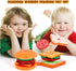 Wooden Burger Sandwich Stacking Toys - Montessori Educational Play Food for Toddlers, Christmas Birthday Gift for Kids
