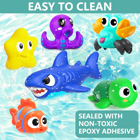 GZHFMUS 1-3,Water No Hole Mold Free Baby Bath Toys for Kids Ages Toys for Babies and Toddlers,Ocean Animal Bath Toys