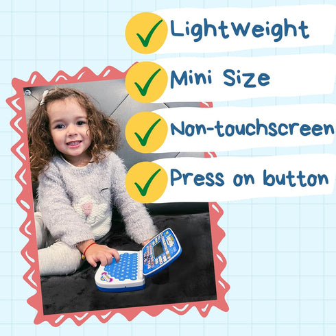 ZEENKIND Spanish & English Small Talking Laptop Toy for Kids 2-4 Years Old, Learn Spanish Alphabet Numbers Words