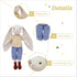 15" Bunny Stuffed Animals for Baby, Plush Doll Wearing Striped T-Shirt and Pants, Gift for 3-5 Year Old Girls