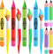 12 Pcs Inflatable Crayons Balloons Set Giant Crayons Jumbo Pencils Large Paint