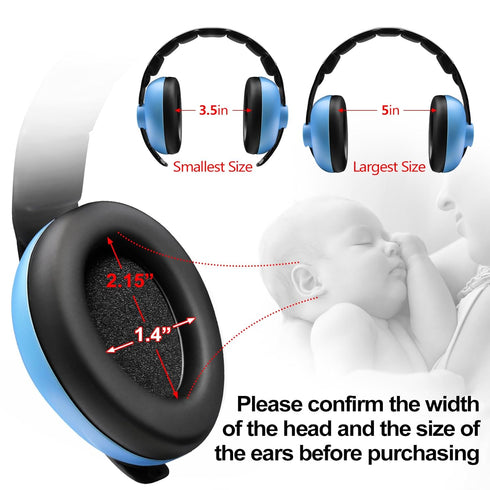 Baby Ear Protection Noise Cancelling Headphones for Babies 3 Months to 3 Years (Blue)