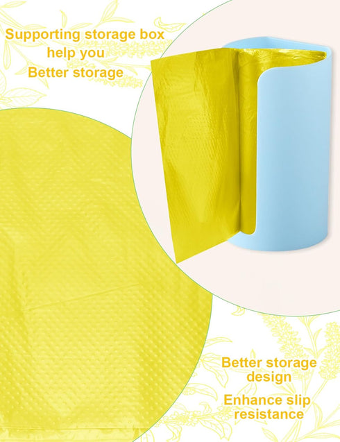 Box,96 96 (23"x18") Large Adult Diaper Disposal Bags with Wall Mount Storage Pcs Blue & Pcs yellow Adult Diaper