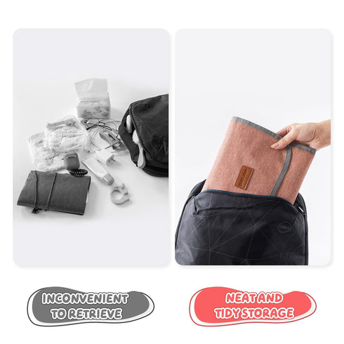 Portable Diaper Changing Pad, Large Foldable Baby Travel Changing Mat with Storage Pocket for Wipes & Diapers