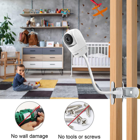 Baby Monitor Mount Compatible with Vtech VM901 & VM919HD, Flexible Clip Clamp Mount with Long Gooseneck Arm