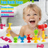 12Pcs Toddlers Suction Cup Bath Toys, Soft Sensory Suction Building Toy, Baby Starter Montessori Stocking Stuffers