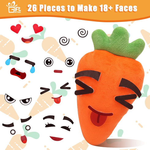 Big Feelings Carrot Social Emotional Learning Toys, 26 Facial Expressions & 10 Flashcards for Kids 3-6