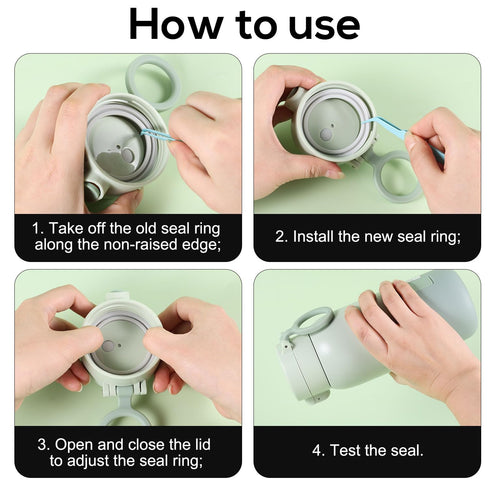 BOXOB 4pcs Seal Rings for BOLOLO Portable Bottle Warmer, Premium Silicone Lid Ring BPA Free Replacement Parts