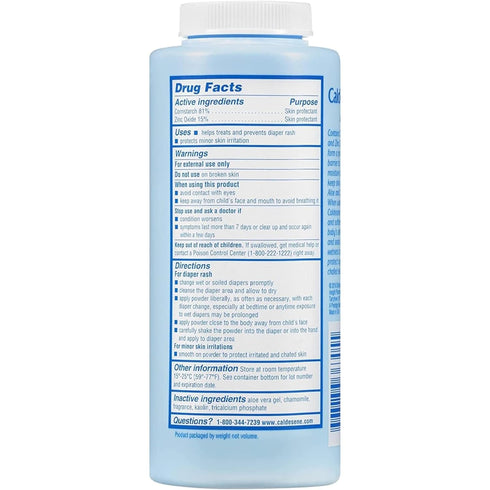 Caldesene 5 oz, 7-Pack Baby Cornstarch Powder with Zinc Oxide