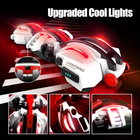BAZADER RC Cars with LED Lights, Remote Control Snake 360° Roll Toys, Birthday Gift for Kids Age 7-11+, 2 Batteries