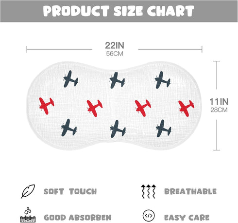 Mazeann 2 Pack Airplanes Planes Burp Cloths Baby Boys Girls Absorbent Soft Cotton Burping Cloths Rags