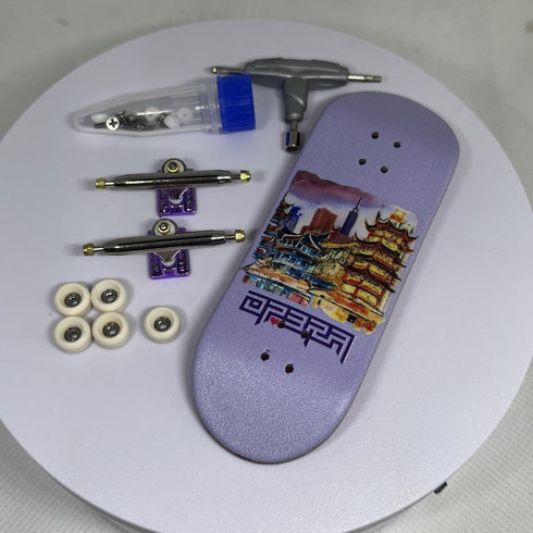 LEEFAI Set 34 96mm-Maples 4.0 5 65d Wheels-Op3ra Pro Fingerboard Complete Up * Wood Deck UV Printing Graphic Trucks