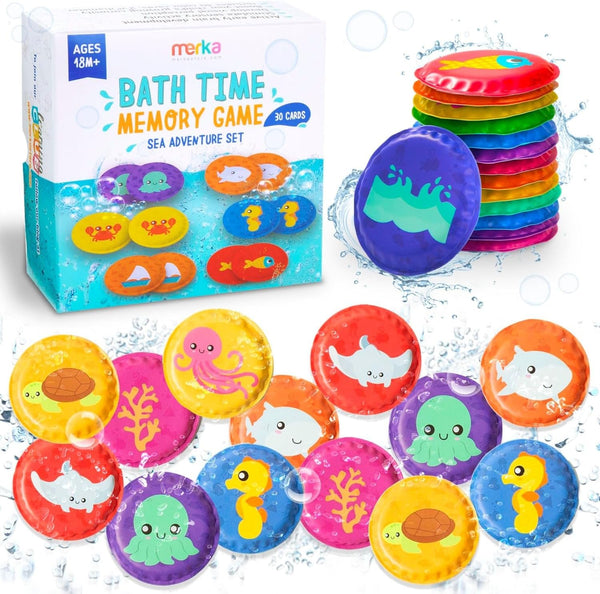 merka Bath Toys Flash Cards - 30-Pack, 2.25-Inch EVA Foam, Multicolor -