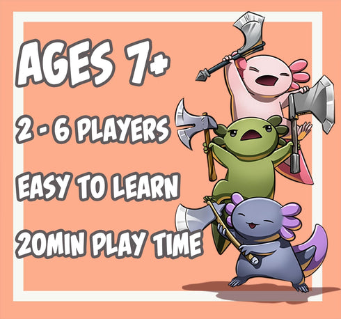 A Comical Limb-Chopping Party Game for 2-6 Players - Family Game Night Fun for Axolotl Fans Ages 7+
