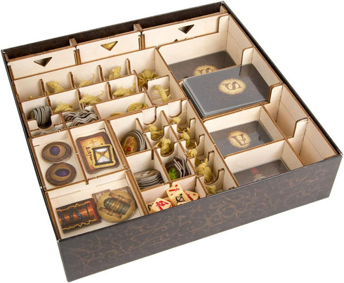 The Broken Token Mice and Mystics Compatible Game Organizer - Wood Storage Box with Multiple Trays and Boxes