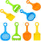 Skylety 8 Pieces Sand Shovels for Kids Colorful Plastic Rake Summer Beach