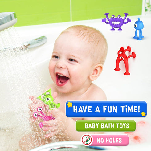 Baby Bath Toys Suction Toy, Sensory Suction Cup Toys for Toddlers, No Hole Bath Toys for Boys Girls