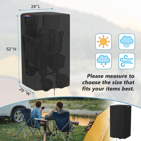 W6 420D W6,Dustproof 6 seater-29"L 24"W 52"H Wagon Cover compatible with Wonderfold Luxe Pro Stroller Wagon(Cover