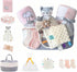 CREVENT Set for Girls -Diaper Caddy Organizer Basket with 2 Blankets, 1