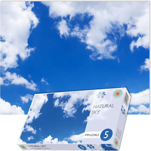1000 Piece Jigsaw Puzzle Impossible Impuzzibles - Natural Blue Sky with Clouds, 66cm X 50cm, Challenging