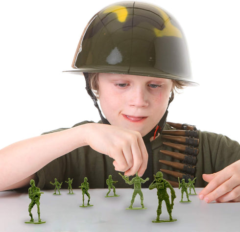 Fun Central Green Army Men Toy Soldier Action Figures, Bulk Pack of 144 Assorted Poses