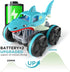 MaxTronic Amphibious Remote Control Car, 2.4 GHz 4WD 1:14 Scale Waterproof Monster Truck, RC Boat Shark Toys 3-12 Years