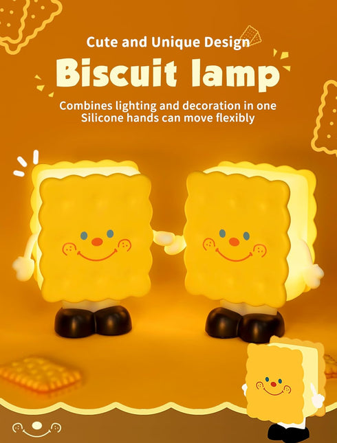 Biscuit Night Light for Kids, Rechargeable Baby Night Lights, Portable Sleep Nightlight, Cute Nursery Lamp, Table Lamps