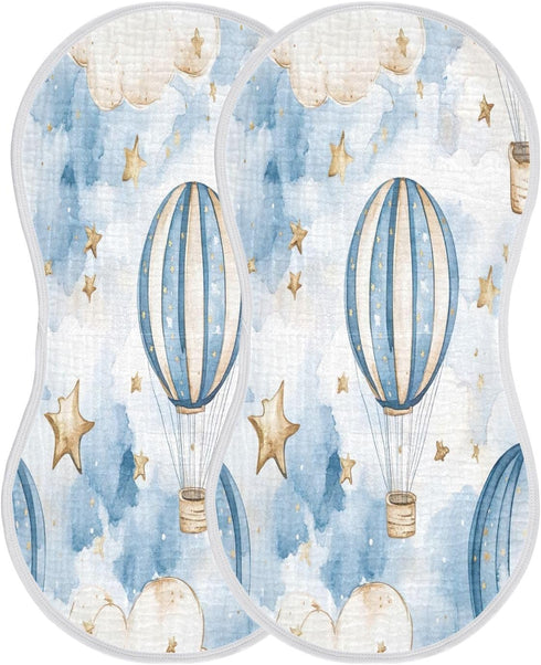 YETTASBIN Hot Air Balloon Muslin Baby Burp Cloth, Super Soft Absorbent Cotton Burp Rag Baby Bibs Feeding Cloth