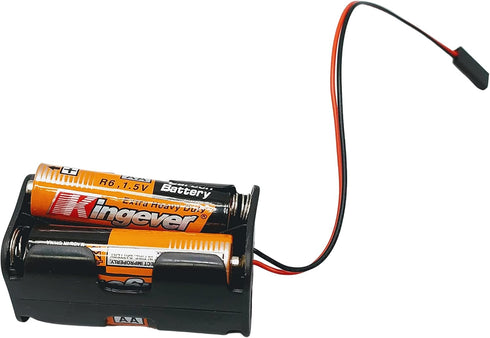 RC 4 Cell AA Battery Holder with Futaba FUT JR Plug/3-Pin Servo Connector | 6V Battery Holder with Dupont Connector | Battery Holder for Receiver Cars Heli Planes Boats