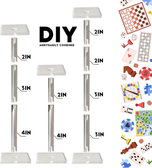 3pcs Combat Risers for Flying Miniatures, Adjustable Height Multi-Tiered Raised Platforms Flying Miniatures Combat Riser for Tabletop RPG and Board Games