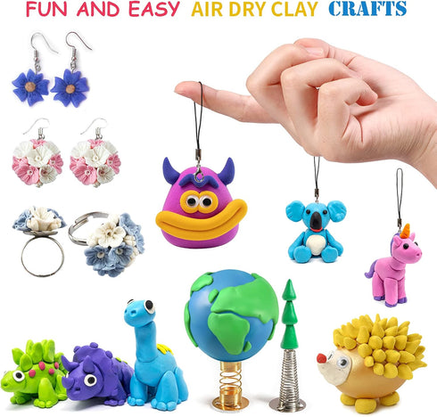 Ecurfu 36 Air Dry Clay Colors, DIY Modeling Clay with Tools, Toy Gifts for Kids