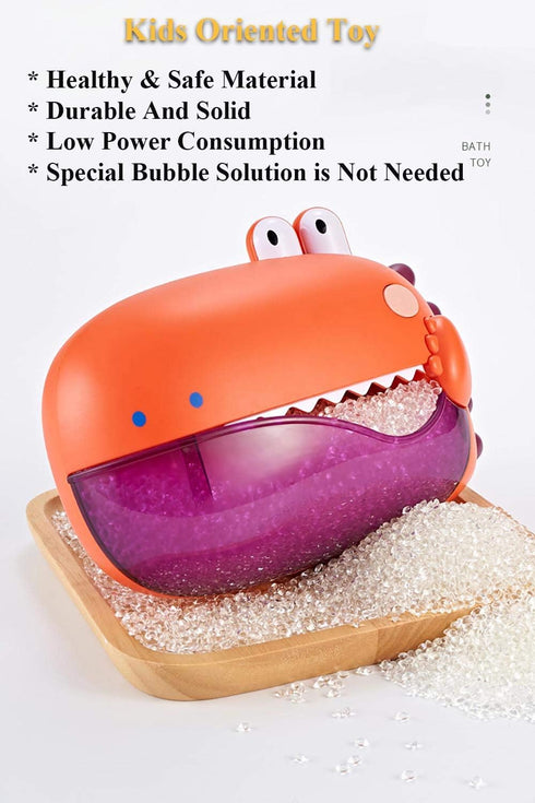 Electric Bathtub Bubble Machine, Kids Cute Cartoon Animal Dinosaur Bubble Blower Machine Alligator Bubble Maker Bath