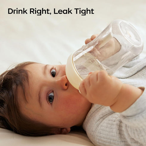 6+ 1 Pack,Blue bc babycare Sippy Cup Learner for Month Old with Nipples & Handles, Spill Proof Sippy Cup, Weighted