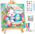 Aestalrcus Easter Paint by Numbers Kit for Kids with Frame, Easter Bunny Paint