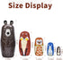 5Pcs 6" Nesting Dolls, Tall Russian Nesting Dolls, Handmade Matryoshka for Kids, Wooden Stacking Toys for Christmas