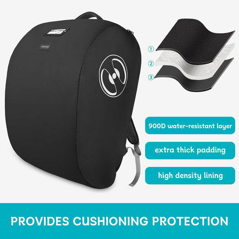 YOREPEK Padded Car Seat Travel Bag for Airplane, Compatible with Doona Car Seat, Foldable Gate Check Backpack