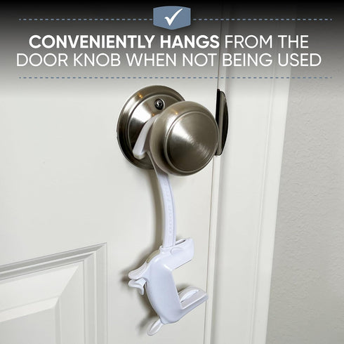 Door Monkey Pinch Child Proof Door Lock & Guard - For Door Knobs & Lever Handles - Easy to Install - No Tools or Tape