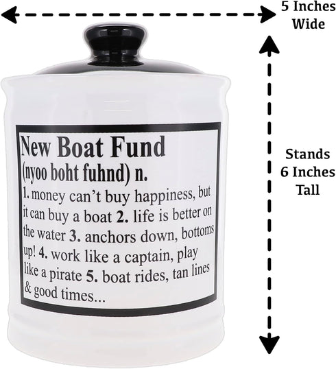 Cottage Creek Jars Dad Gifts, New Boat Fund Piggy Bank, Boat Candy Jar, Boat Gifts, Boating Gifts, Gifts for Men