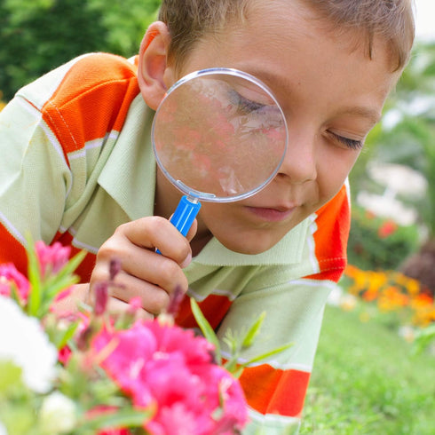 Elcoho 32 Pack Colorful Plastic Magnifying Glasses for Young People Party Favors Educational Toys with Storage Bag