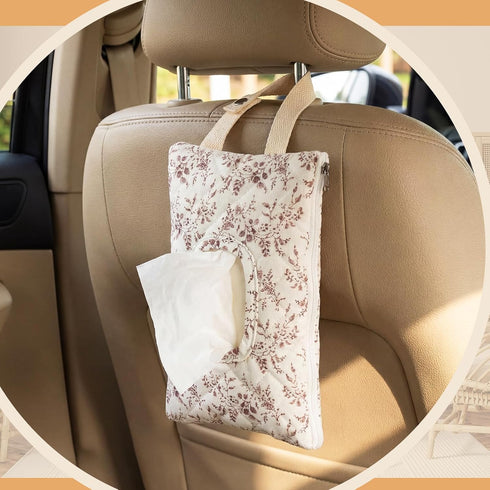 Cosblank 1 Pcs Quilted Diaper and Wipes Pouch Portable Hanging Floral Wet Wipe Bag Diaper Bag Reusable Wipes Pouch