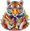 Wooden Puzzles for Adults, Tiger Family (L-270pcs) Unique Shaped Animal Wood Puzzles for Kids
