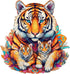 Wooden Puzzles for Adults, Tiger Family (L-270pcs) Unique Shaped Animal Wood Puzzles for Kids