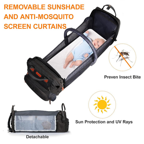 Shengmeister Backpack, Backpack, 900D Backpack, 3 1 Backpack Diaper Bag with Changing Table Oxford Cloth, Large