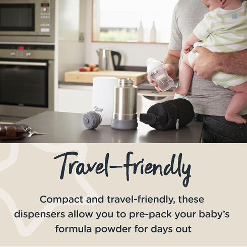 Tommee Pack 6, 8 Tippee Milk Powder Dispensers, of Baby Formula Powder Containers, Ideal for Feeding while Travelling