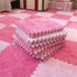 12pcs Plush Puzzle Foam Floor Mat, Soft Thicken Fluffy Interlocking Square Foam
