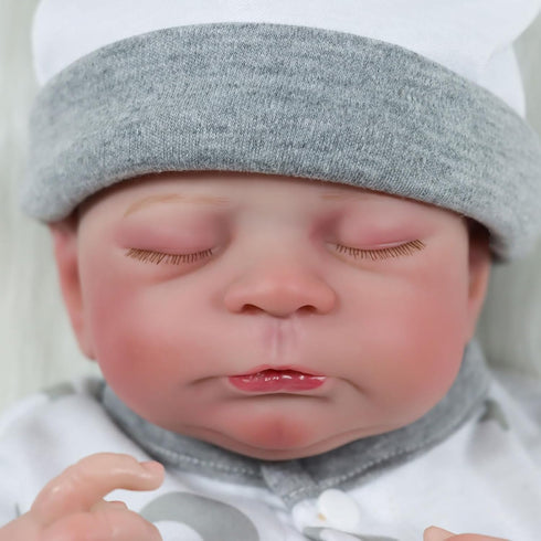 Realistic Reborn Baby Dolls Boy, 18 Inches Soft Vinyl Newborn Toy with Stars Moon Clothes, Gift for Kids