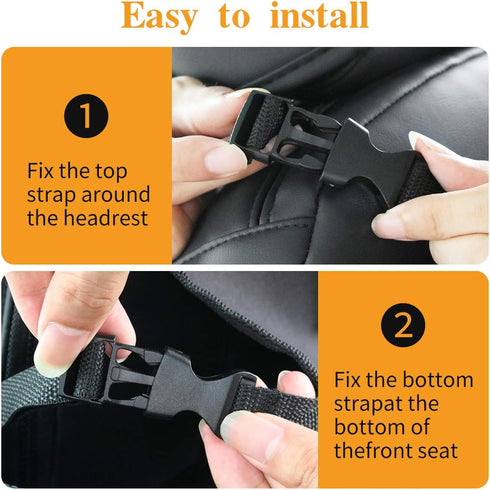 Kaiphy 10" 2Pack Car Backseat Organizer Premium Quality Car Kick Mats with Tablet Holder - Extra Large Pocket- Sturdy