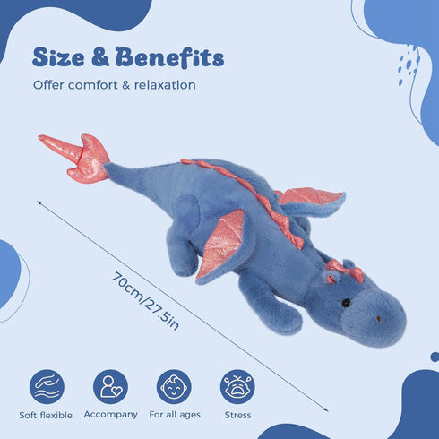 27.5 2Lb YOUBLEK in Weighted Stuffed Animals,Cute Plush Dragon,Weighted Stuff Dinosaur Toy for Kids Adult Gift